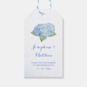 Blue Hydrangea Wasserfarbe Gastgeschenk Hochzeit Geschenkanhänger (Vorderseite)