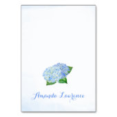 Blue Hydrangea Wasserfarbe Personalisierte Platzka Tischnummer (Vorderseite)