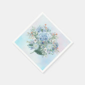 Blue Hydrangea Wasserfarbpapier Napkin Serviette (Ecke)
