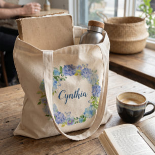 Blue Hydrangea Watercolor Blumengestein Bridesmaid Tragetasche