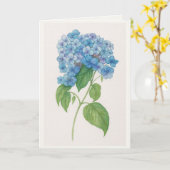 Blue Hydrangea Watercolor Botanical Card | Elegant Karte (Gelbe Blume)