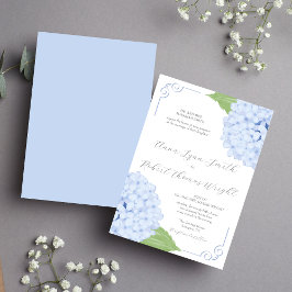 Blue Hydrangea Watercolor Einladung zur Hochzeit