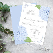 Blue Hydrangea Watercolor Einladung zur Hochzeit