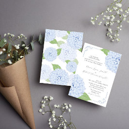 Blue Hydrangea Watercolor Einladung zur Hochzeit