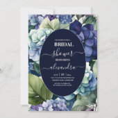Blue Hydrangea Watercolor Floral Bridal Einladung (Vorderseite)