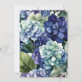 Blue Hydrangea Watercolor Floral Bridal Einladung (Rückseite)