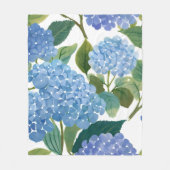 Blue Hydrangea Watercolor Floral Coastal Fleecedecke (Vorderseite)