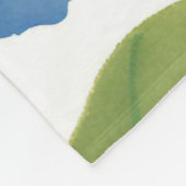 Blue Hydrangea Watercolor Floral Coastal Fleecedecke (Ecke)
