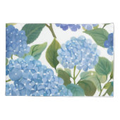 Blue Hydrangea Watercolor Floral Coastal Kissenbezug (Rückseite)