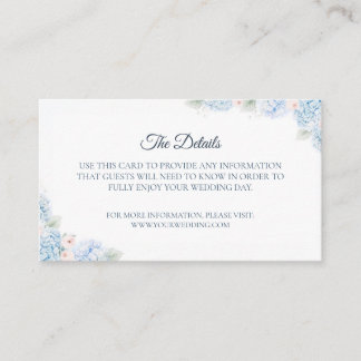 Blue Hydrangea Watercolor Floral Enclosure Card Begleitkarte