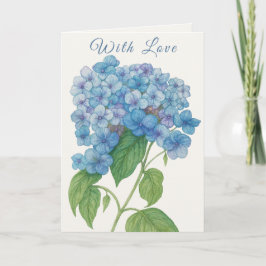 Blue Hydrangea Watercolor Floral Greeting Card  Karte