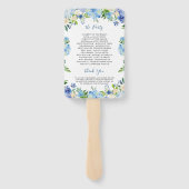 Blue Hydrangea Watercolor Floral Wedding Program Fächer (Rückseite)