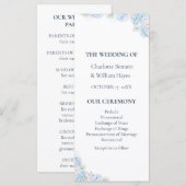 Blue Hydrangea Watercolor Floral Wedding Program Programm (Vorne/Hinten)