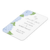 Blue Hydrangea Watercolor Hochzeit Sichern Sie das Magnet (Linke Seite)