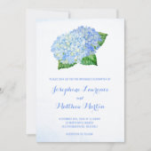 Blue Hydrangea Watercolor Hochzeitseinladungen Einladung (Vorderseite)