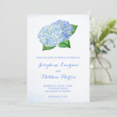 Blue Hydrangea Watercolor Hochzeitseinladungen Einladung (Stehend Vorderseite)