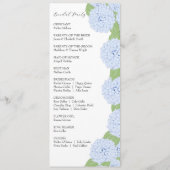 Blue Hydrangea Watercolor Hochzeitsprogramm Programm (Rückseite)