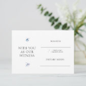 Blue Hydrangea Watercolor RSVP Card mit Umschlag (Stehend Vorderseite)