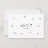 Blue Hydrangea Watercolor RSVP Card mit Umschlag (Rückseite)