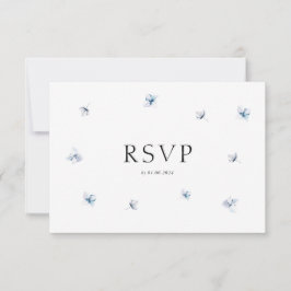 Blue Hydrangea Watercolor RSVP Card mit Umschlag