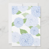 Blue Hydrangea Watercolor Script Wedding Einladung (Rückseite)