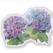Blue Hydrangea Watercolor Sticker (Vorderseite)
