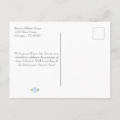 Blue Hydrangea Watercolor Wedding Ankündigungspostkarte (Rückseite)