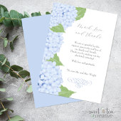 Blue Hydrangea Watercolor Wedding Dankeskarte