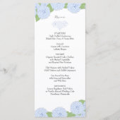 Blue Hydrangea Watercolor Wedding Menu Menükarte (Vorderseite)
