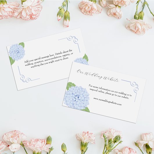 Blue Hydrangea Watercolor Wedding Msg Begleitkarte
