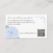 Blue Hydrangea Watercolor Wedding QR Code Begleitkarte (Vorderseite)