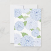 Blue Hydrangea Watercolor Wedding RSVP Card (Rückseite)