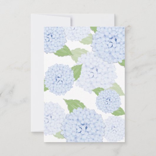 Blue Hydrangea Watercolor Wedding RSVP Card (Rückseite)