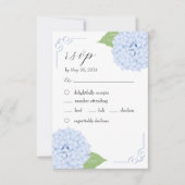 Blue Hydrangea Watercolor Wedding RSVP Card Karte (Vorderseite)
