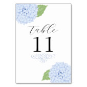 Blue Hydrangea Watercolor Wedding Tischnummer (Vorderseite)