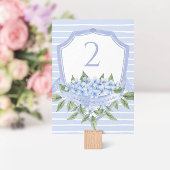 Blue Hydrangea Watercolor Wedding Wappen Tischnummer