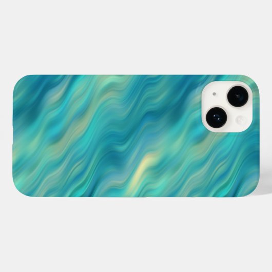 Blue Hydrangea Wavy Texture Case-Mate iPhone Hülle (Rückseite (Horizontal))