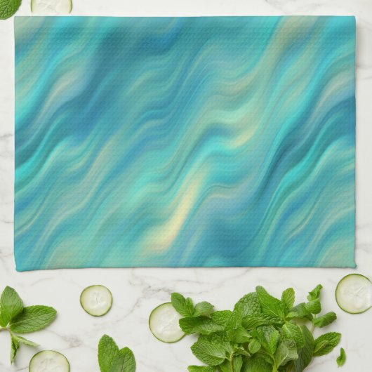 Blue Hydrangea Wavy Texture Handtuch (Gefaltet)