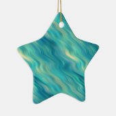 Blue Hydrangea Wavy Texture Keramikornament (Rechts)