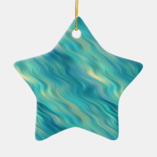 Blue Hydrangea Wavy Texture Keramikornament (Vorne)
