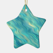 Blue Hydrangea Wavy Texture Keramikornament (Links)