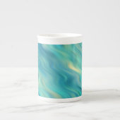 Blue Hydrangea Wavy Texture Porzellantasse (Vorderseite)