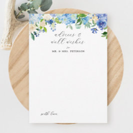 Blue Hydrangea Wedding Advice und Wünsche Einladung
