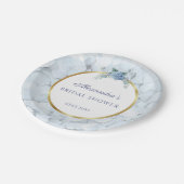 Blue Hydrangea Wedding Brautparty Pappteller (Schrägansicht)