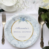Blue Hydrangea Wedding Brautparty Pappteller