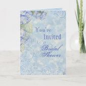 Blue Hydrangea, Wedding Bridal Dusche Einladung (Vorderseite)