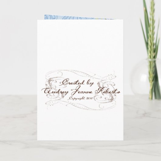 Blue Hydrangea, Wedding Bridal Dusche Einladung (Rückseite)