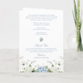 Blue Hydrangea Wedding Ceremony Folded Program Programm (Rückseite)