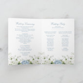 Blue Hydrangea Wedding Ceremony Folded Program Programm (Innenseite)