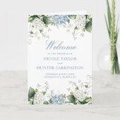 Blue Hydrangea Wedding Ceremony Folded Program Programm (Vorderseite)